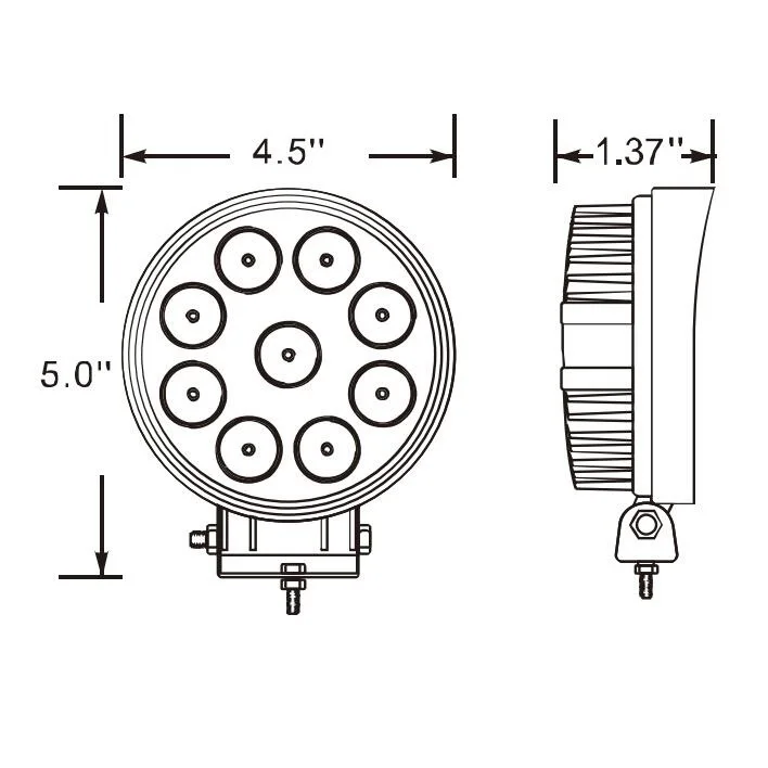 Factory Price DC10-30v 27 watts IP 67 LED Work Light LED Round Working Lamp 4.5 inch With Spot Beam /Flood Beam