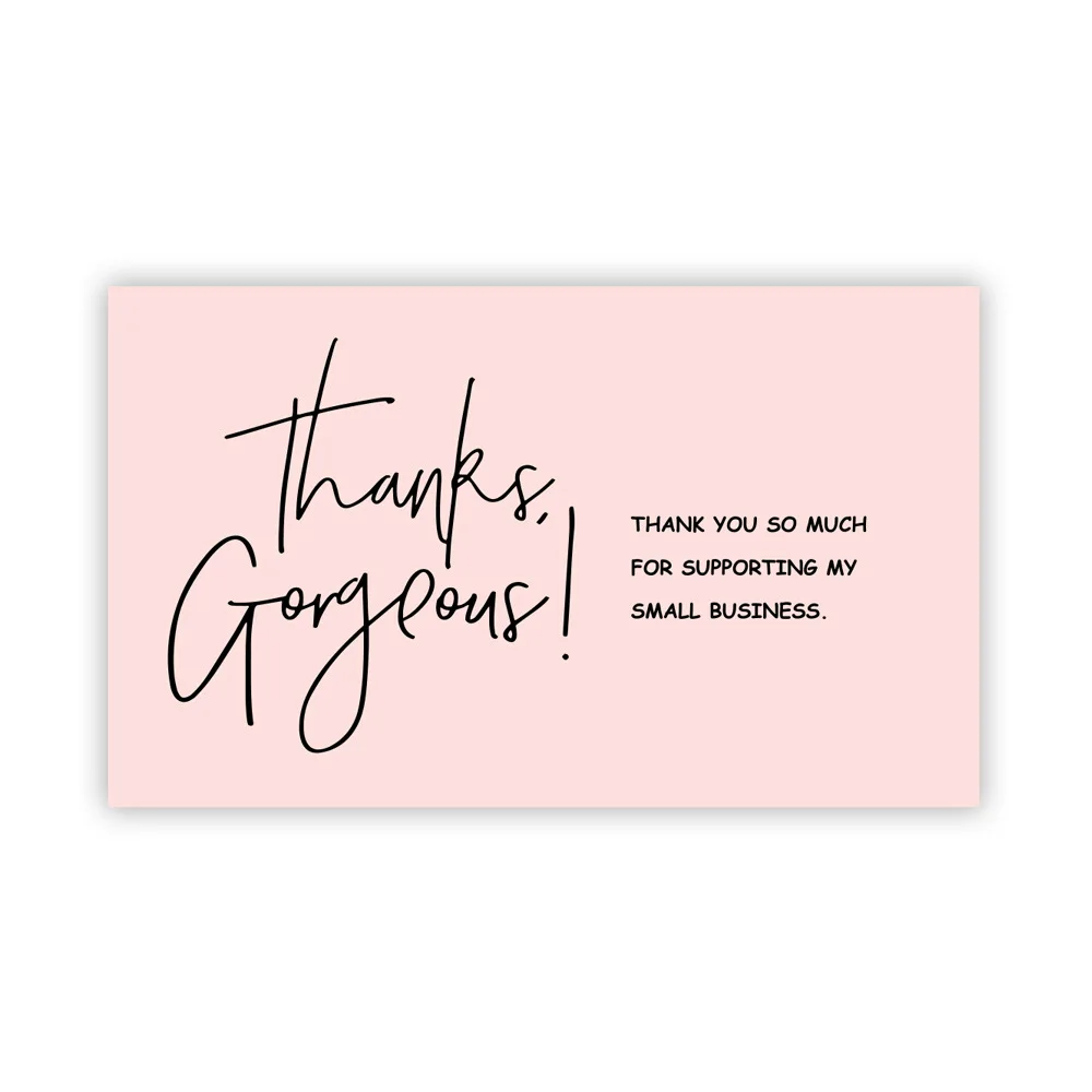 Wholesale 30pcs Pink Thank You Cards Thank You Post Card Package Insert for Purchase Order for Small Business