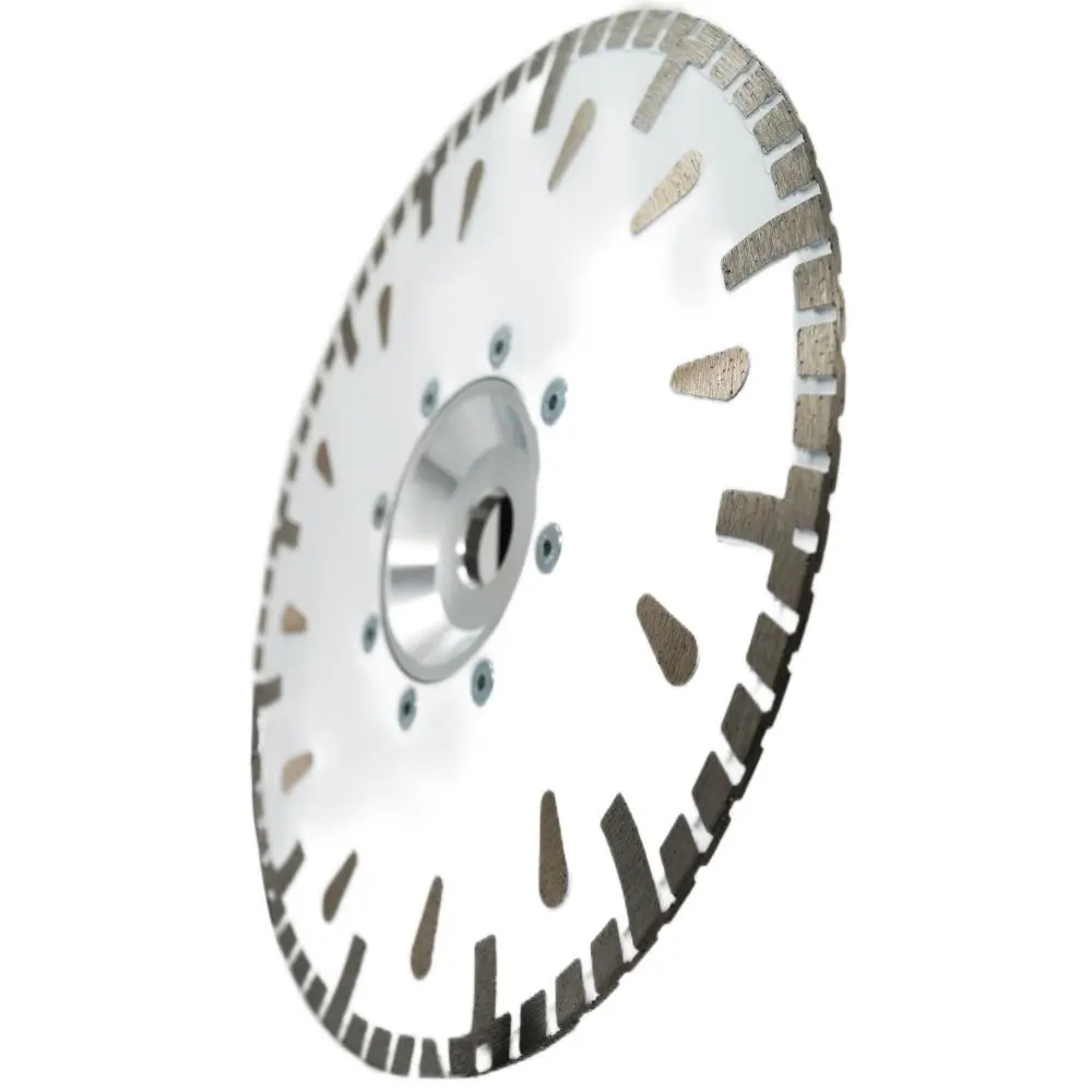 Aron 9inch 230mm Water Drop Hot Press Turbo Rim Diamond Saw Blade with 70mm Arbor aluminum flange
