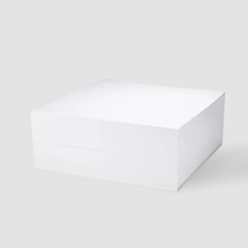 38*38cm empty square plain white gift retail box packaging with magnetic lid
