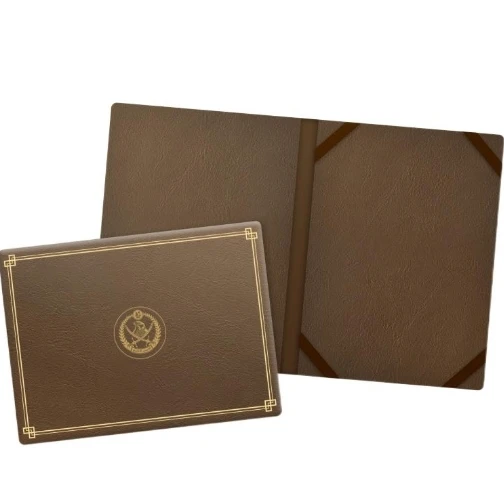 Hot Selling Pink Document Custom White Leather Certificate Holder With High Quality