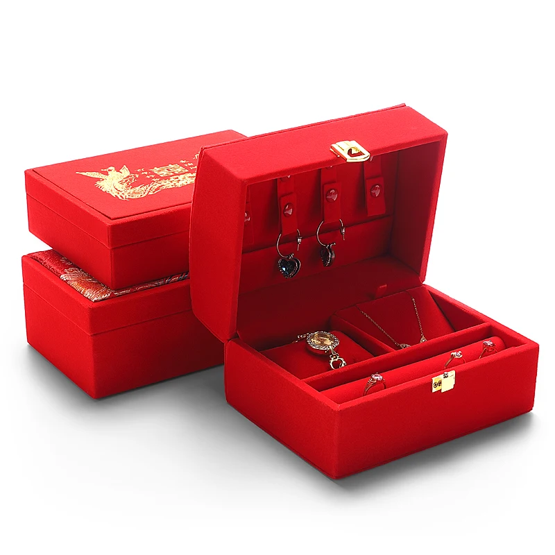 Digu hardware dowry jewelry box Wedding bride price box ring necklace bracelet jewelry set box