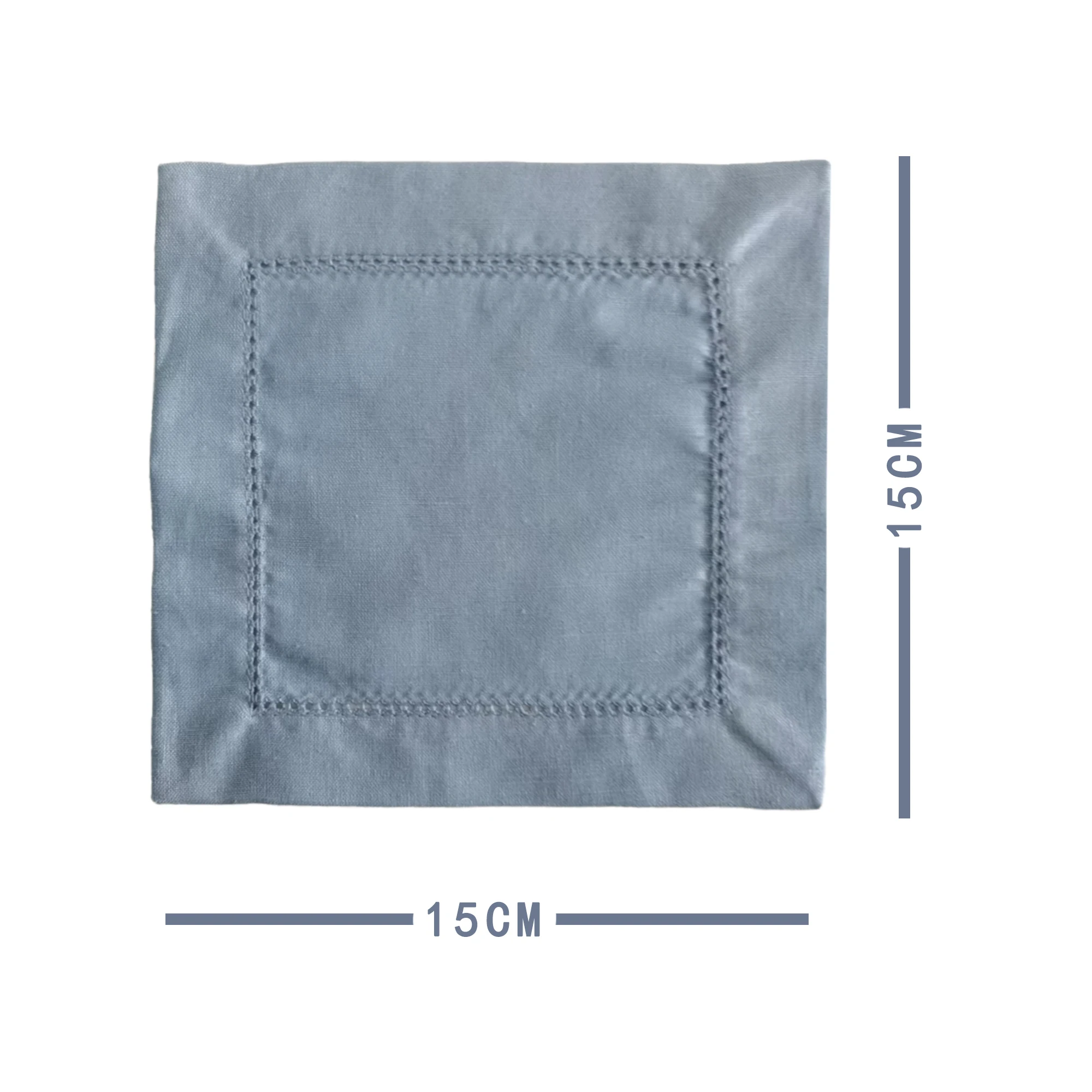 Grass Green Hemstitch Napkin 100% Natural Color Flax Prasinous Linen Table Napkins for Hotels / Restaurants