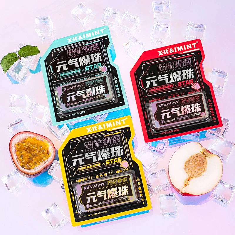 IMINT fruit mint candy fresh breath mint gel sweets sour and sweet exotic popping liquid candy social whitening chew gummies