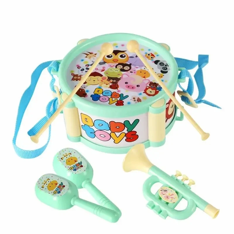 Cute Children Drum Trumpet Toy Music Percussion Instrument Band Kit Early Learning Educational Toy Baby Kids Children Gift