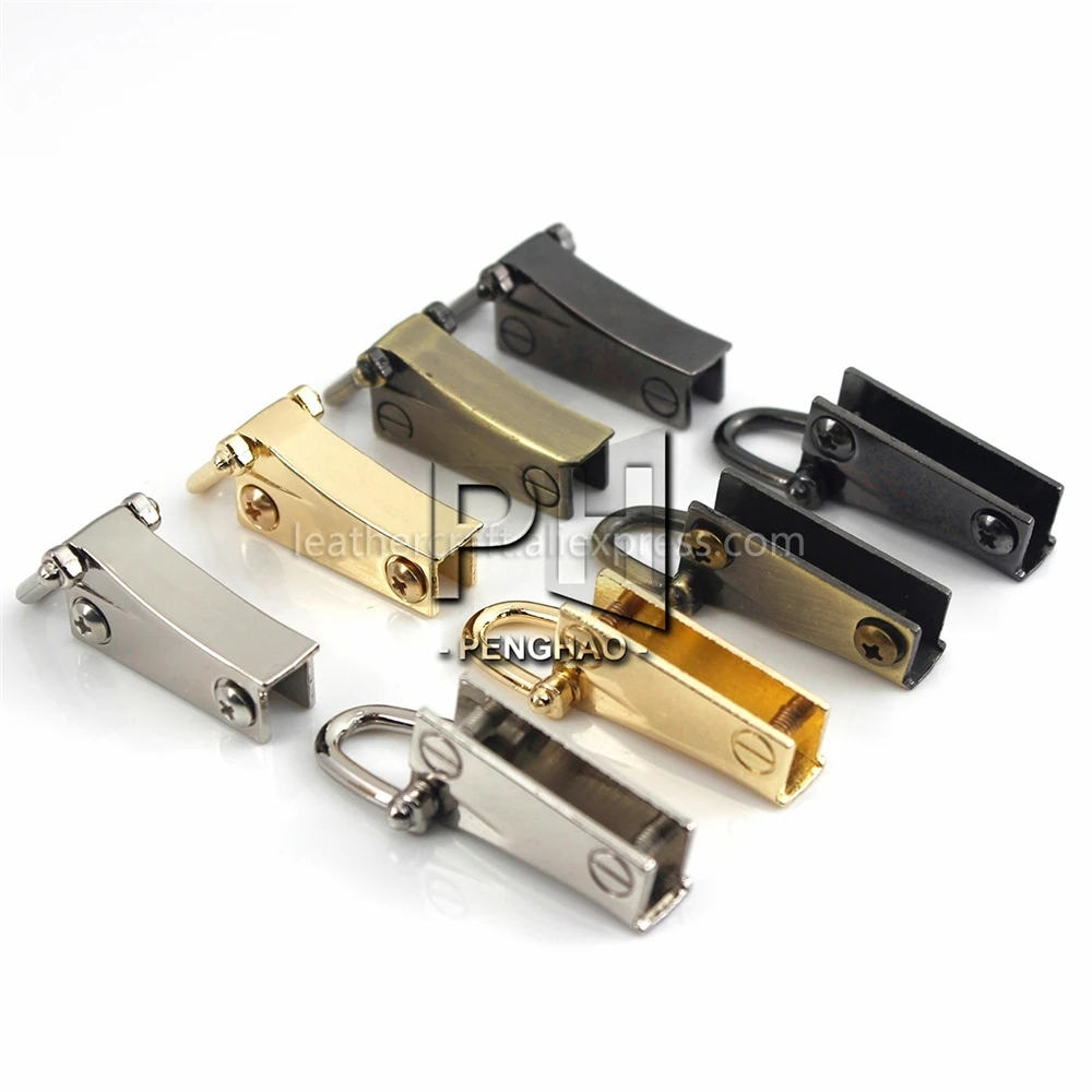 Metal Bag Side Anchor Gusset Hanger Clamps Bag Side Edge Anchor Link Hardware with D Rings for Bag Purse Strap