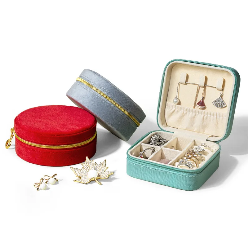 Portable European-Style Porcelain Jewelry Box Small Square Storage Box for Earrings and Rings Functional Package
