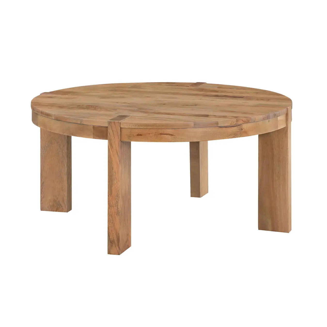 Natural color Solid wood living room round coffee table