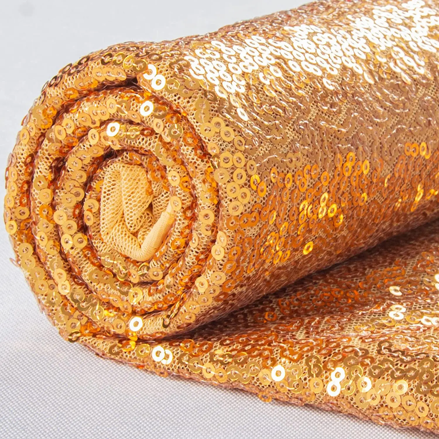 Luxury Glitter Rectangle Table Cloth Linen Cover Overlay 120 Inch Dark Gold Sequin Round Tablecloth For Wedding Party Decoration