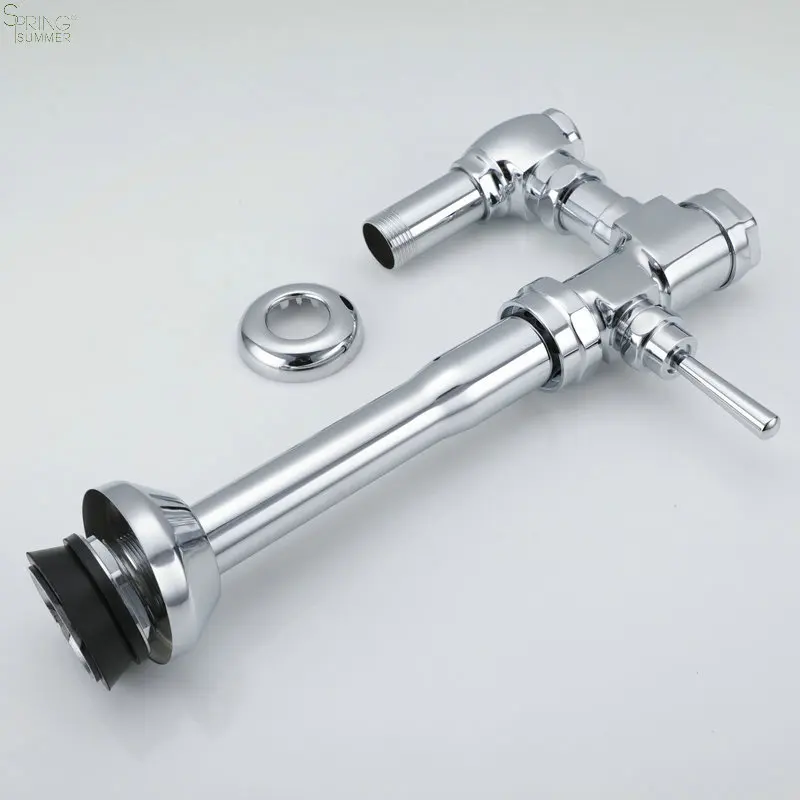 SPRING SUMMER Brass Public Toilet pushed flusher  WC Time-Delay flushing valve hand control  toilet flush valve
