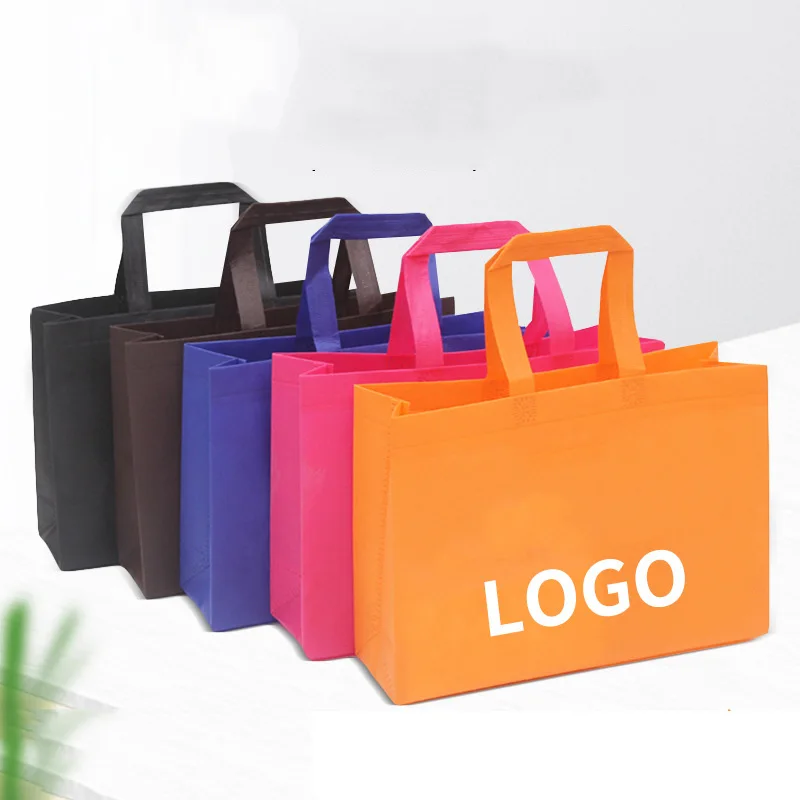 Large Reusable Handle Grocery Tote Custom Cheap Non Woven Shopping Bag