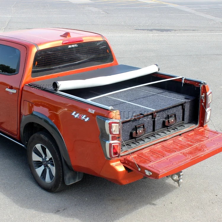 Truck Bed Tonneau Cover Soft Roll Up Vinyl Tri Fold hilux Tonneau Cover for Ford F150 raptor ranger Dodge Ram