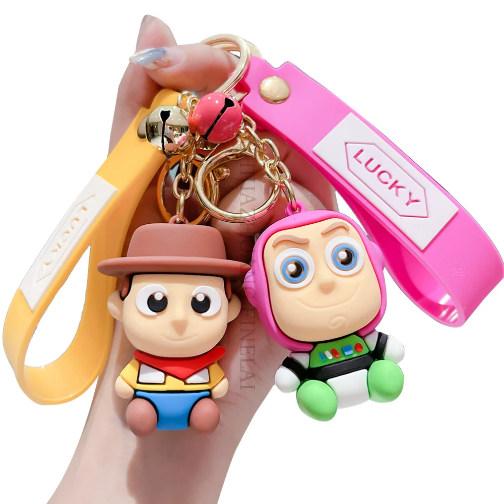 Factory Directly Sale western 3d kawaii cute Cartoon anime Toy Story doll figure keychain charms Accessories for girls