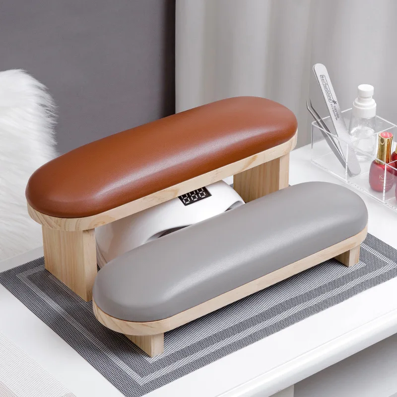 Tall And Short Two Models Logs Table Nail Arm Rest Cushion PU Leather Waterproof Manicure Hand Pillow Set