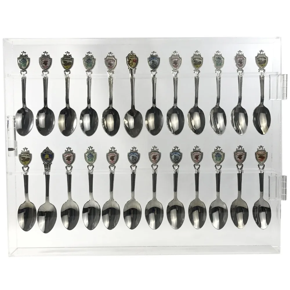 New Design Wall Mounted Kitche Display Cabinet Showcase Acrylic Fork Spoon Knife Holder Rack
