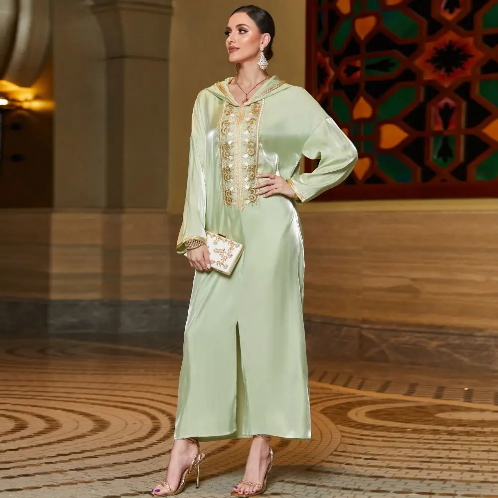 Women Latest Design Kaftan Marocain Luxurious Hoodie Abaya Turkey Caftan Saudi Oman Eid Moroccan Dress