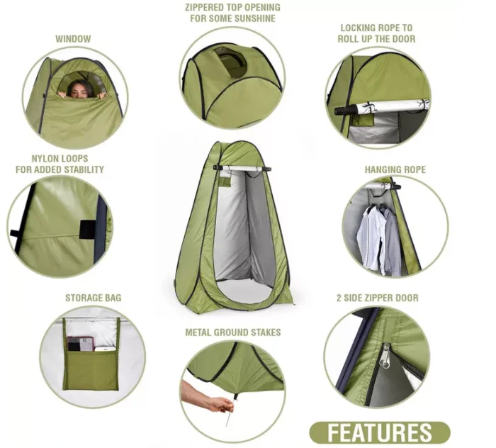 Wholesale Portable Privacy Tent Pop Up Shower Tent Changing Tent Dressing Room with Carry Bag for Shower Toilet