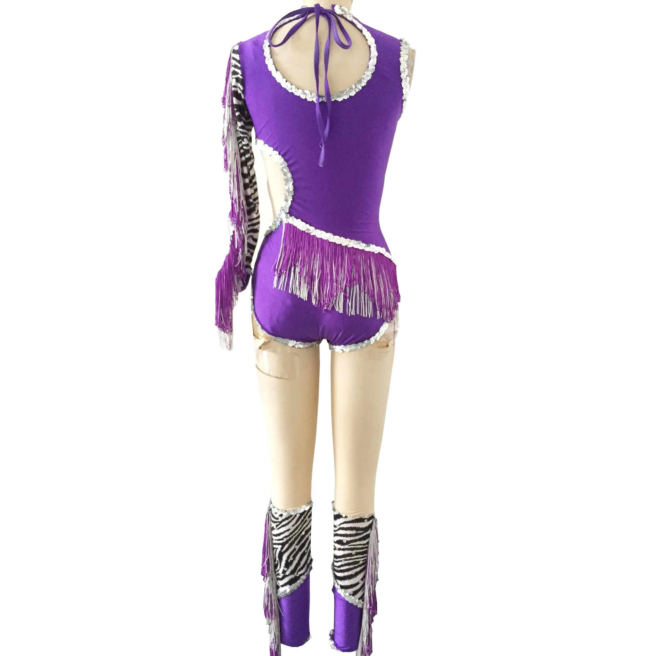 women jazz dance leotard zebra print modern western cheer dance costume Animal forest stage play performance  wear