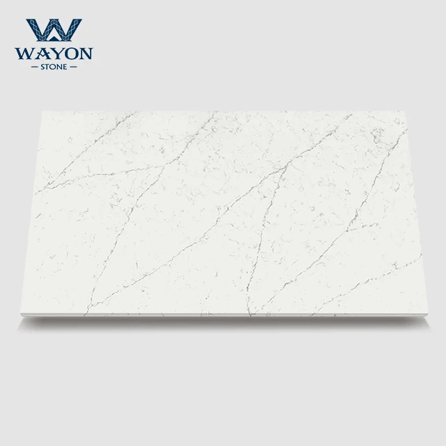 Per Square Meter Quartz Powder +7%resin WAYONSTONE Price Artificial Marble Foshan Big Slab 93% Natural Quartzite Calaatta White