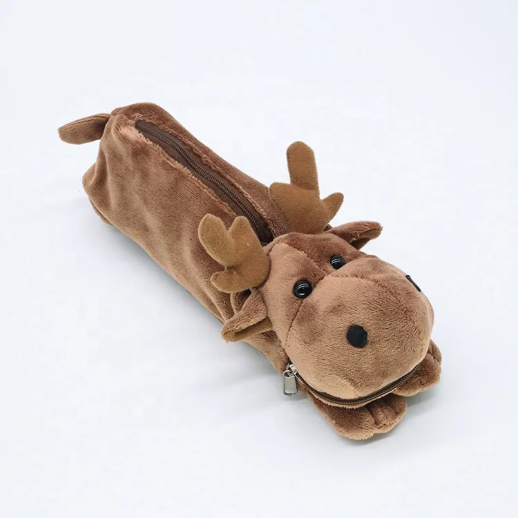 Animal shape plush giraffe pencil case for kids