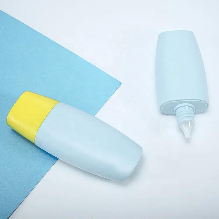 customized 50ml empty blue applicator squeeze bottle luxury sunscreen packaging