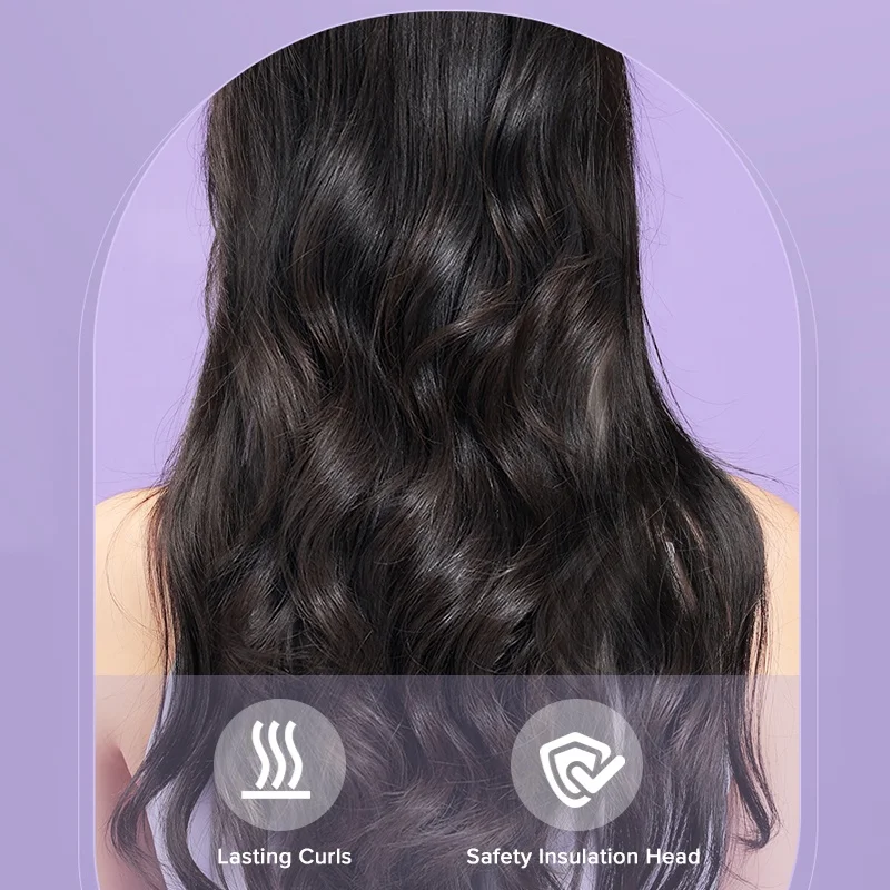 Factory Custom Negative Ions Hair Curler Machine Professional Salon Fast Curls Portable LCD Gative Ion Outlet Barbershop Purple