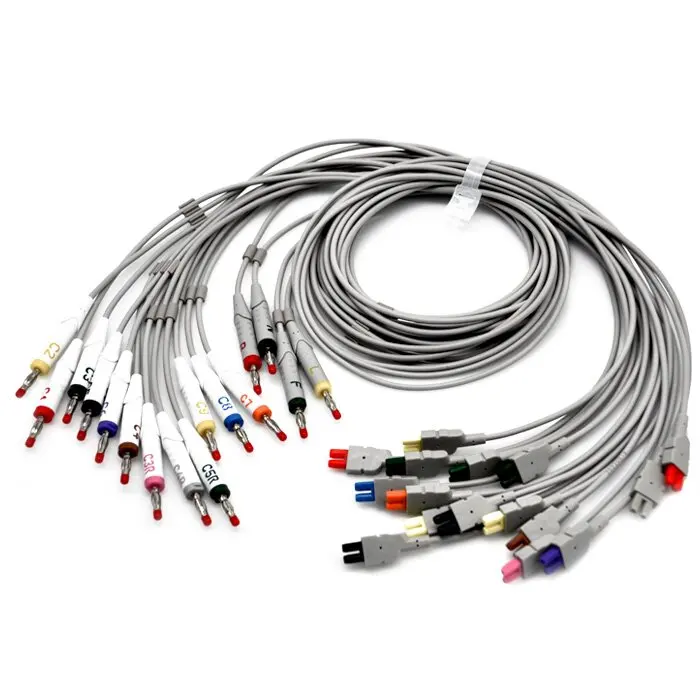 High Quality 8100G 18 Lead ECG EKG Patient Cable Banana 4.0mm IEC /AHA 18 Channel ECG Machine Accessories