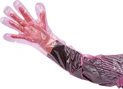 Artificial insemination rectal long gloves disposable plastic full arm long animal handling gloves