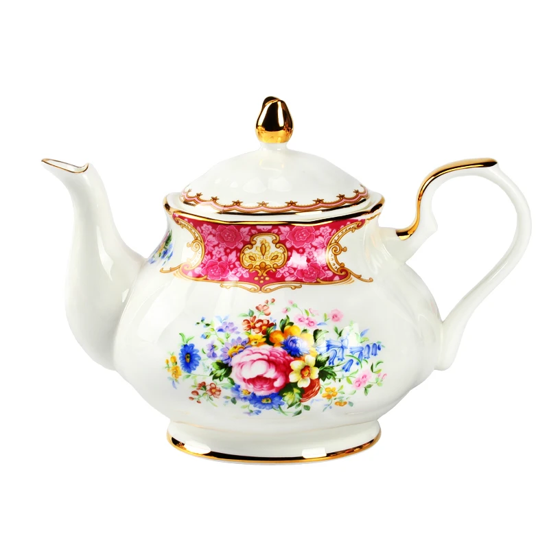 British Style Girls Like Vintage Fine Bone China Gold Rim Ceramic Tea Pot