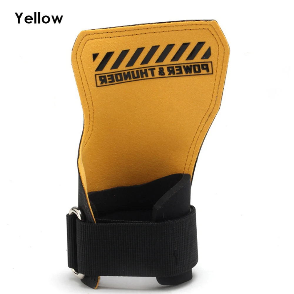 Double Leather Gym Lifting Straps with Cushion Wrist Loop Rubber Material for Maximum Grip Support for Weightlifting