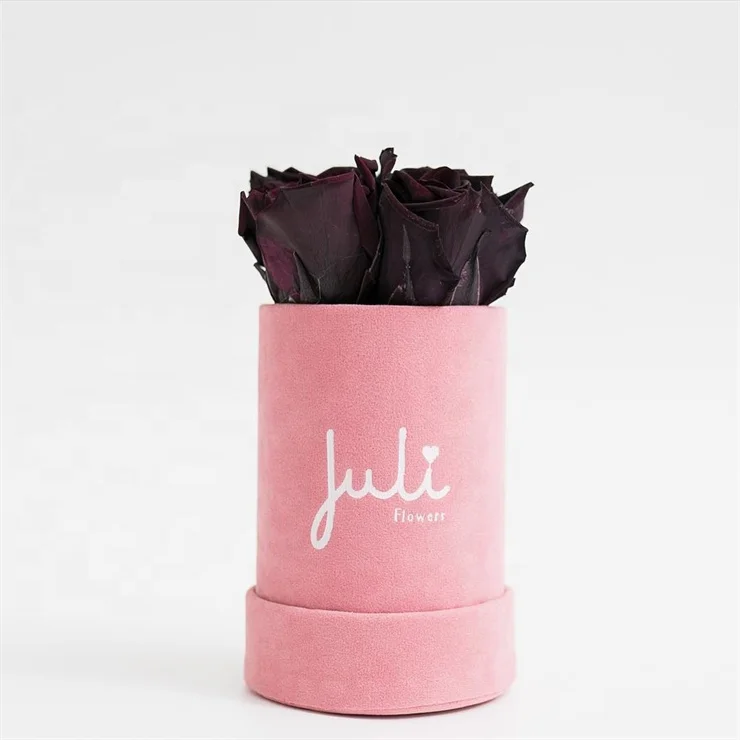 Luxury wholesale round hat box velvet flower gift box