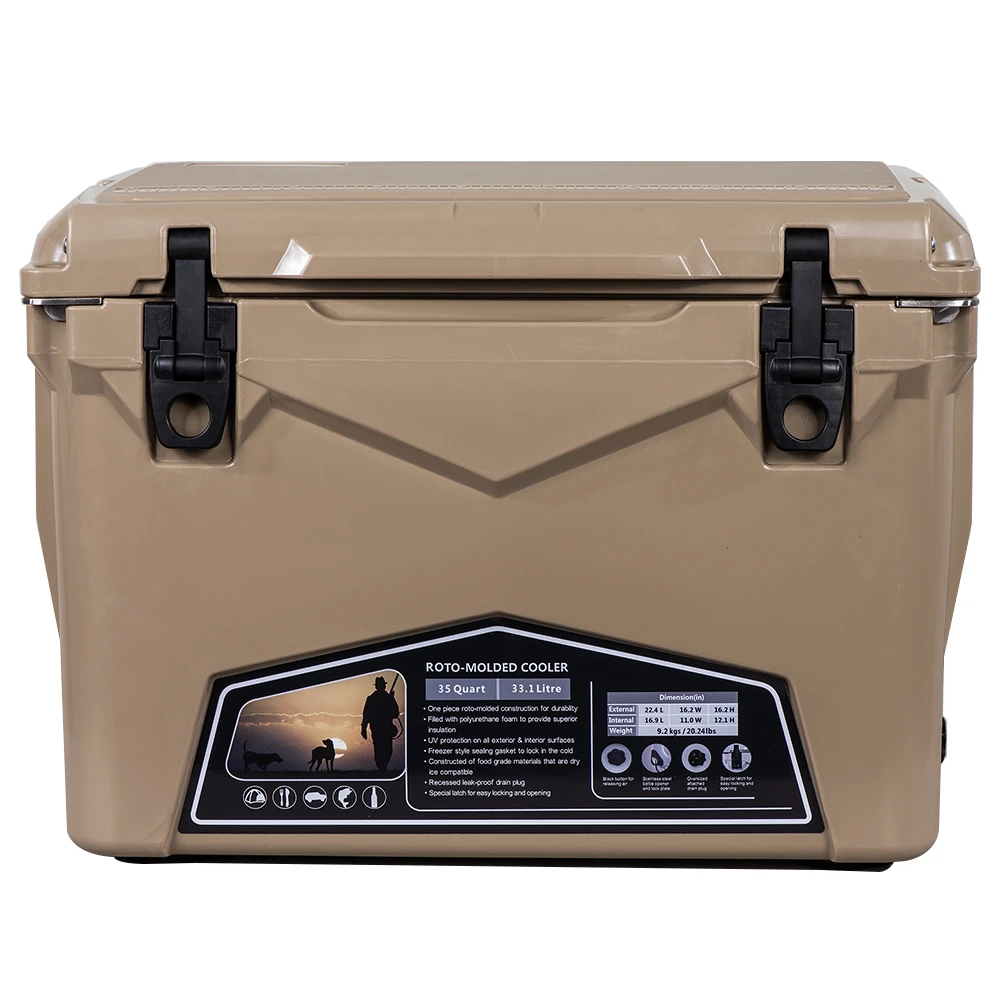 High quality Kuer 35QT roto molded plastic ice chest cooler box for outdoor