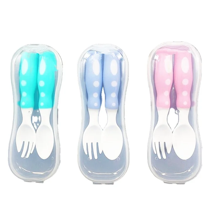 Large Stock Baby Spoon And Fork Set Top Quality Pp Babies Feed Spoons And Forks With Soft Tips
