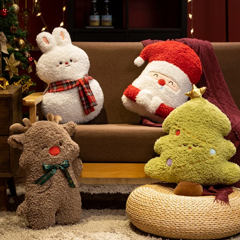 New Christmas Pillow Home Decoration Santa Claus Elk Snowman Plush Toy Doll Christmas Tree Pillow Gift Cushion