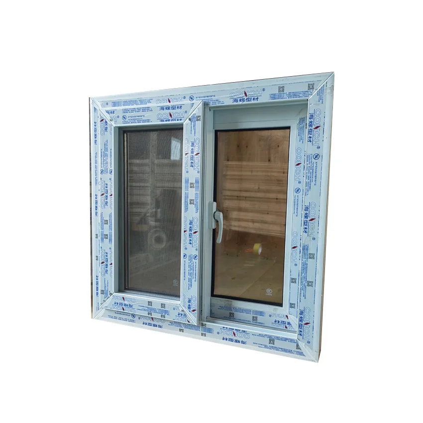 Fixed Window Designs Custom PVC Frame Hurricane Proof Windows Plastic Horizontal Sliding Window