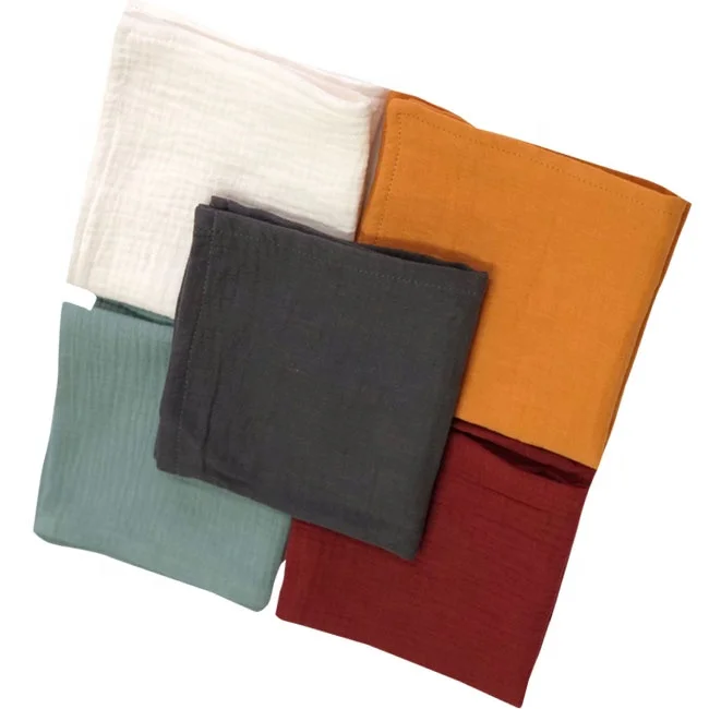 muslin organic solid color custom size 100%cotton colorful baby bamboo washcloth in china for baby towel washcloth