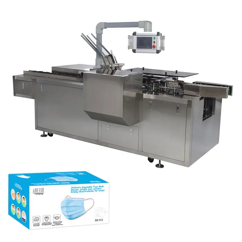 Fully Automatic Horizontal surgical mask Carton Box Packing Packaging Machinery Pharmaceutical Food Cartoning Machine