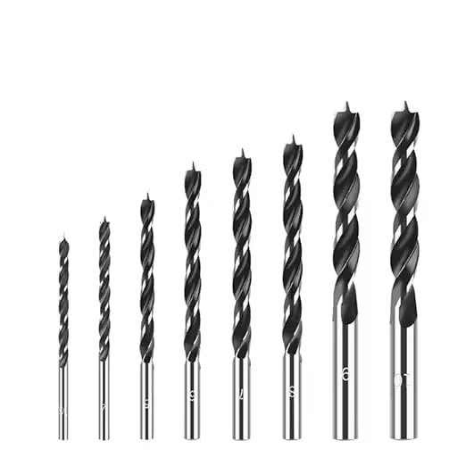 AutoErizo Brad Point Drill Bit Round Shank Double Groove Woodworking Drill Twist Drill Bit