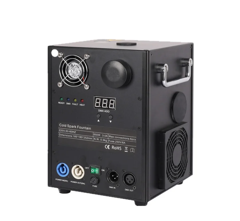 Для сцены и вечеринок 750 Вт Холодный спрей фонтан машина для крытой свадьбы непригорающий бездымный противень DMX фейерверков этап пламя осветительное оборудование