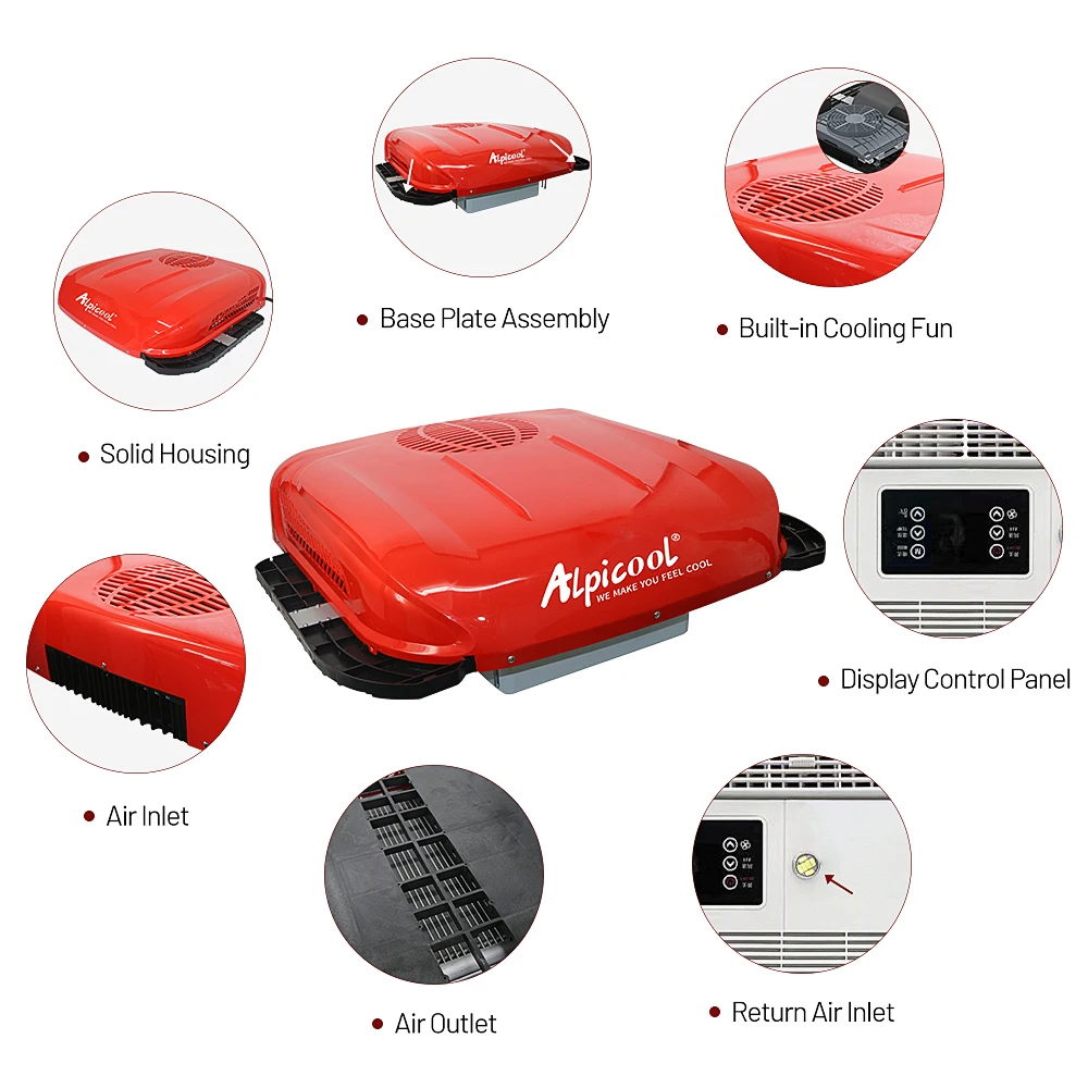 Alpicool parking air conditioner 24V DC rotor compressor electric fast cooling Air Conditioner for truck Engineering vehicle