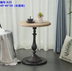 Trending Products 2023 New Arrivals European Country Antique Style Round Coffee Table Wood Vintage Side Coffee Table