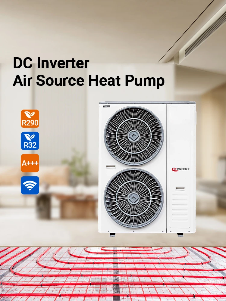 Germany Poland Energy saving warmpumpe r290 EVI dc inverter low temp monoblock air source heat pump for heating