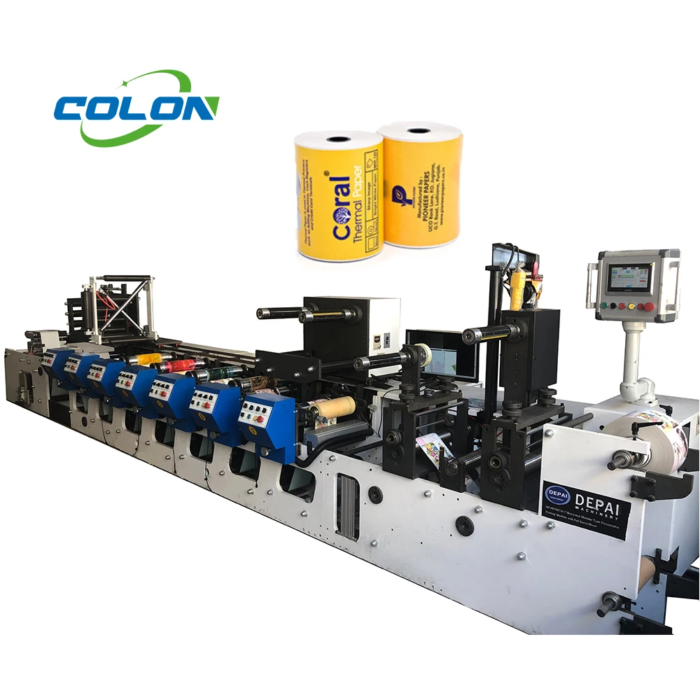 Narrow web UV ink label horizontal flexographic small label flexo printing press machine