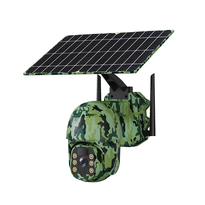 2024 солнечная панель 3MP CCTV PTZ камера наружная UBOX 1296P Беспроводная 4G Батарея Безопасности сетевая камуфляж