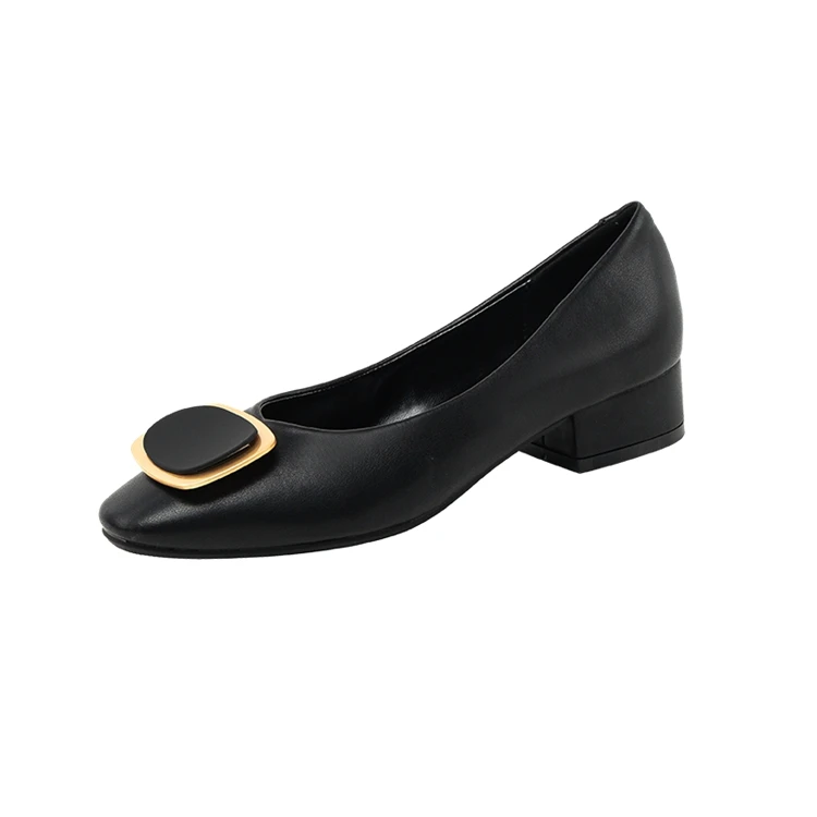 Low Price New Type Pleaser Black Block Women Shoes Heel Ladies