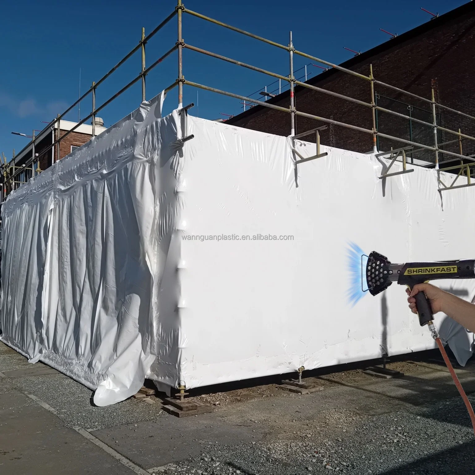 10Mil Anti-UV Flame Retardant PE Heat Shrink Film Wrap for Scaffolding Construction Equipment