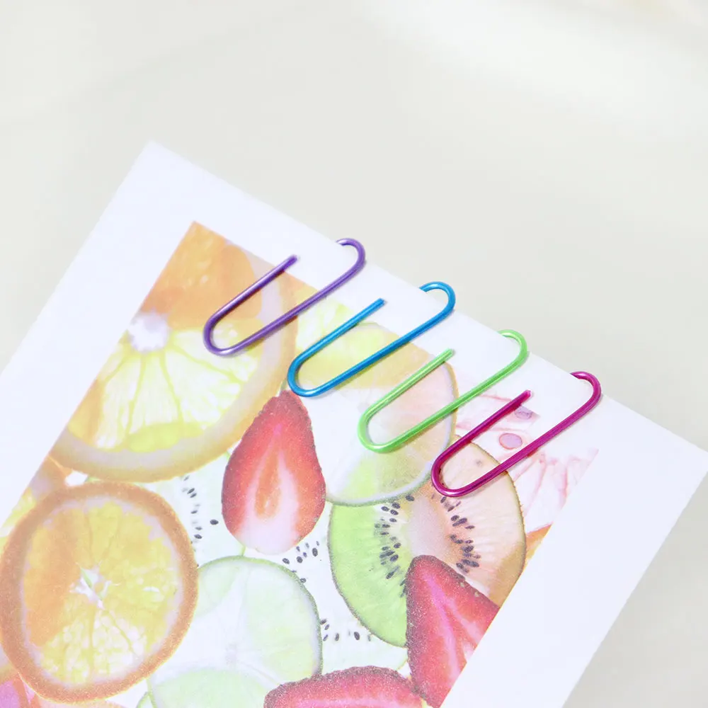 Holographic Colorful Paper Clip Dispensers Red Blue Green Purple Smooth Steel Paperclip Bookmark Magnetic Holder