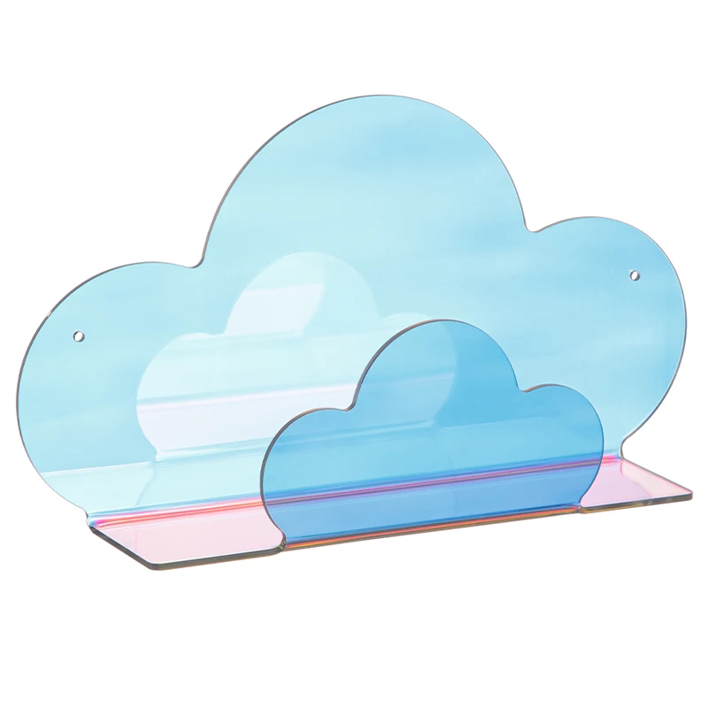 Iridescent Acrylic Floating Shelves Cloud Shelves Bathroom Display Home Decor Wall Mountable Floating Shelf