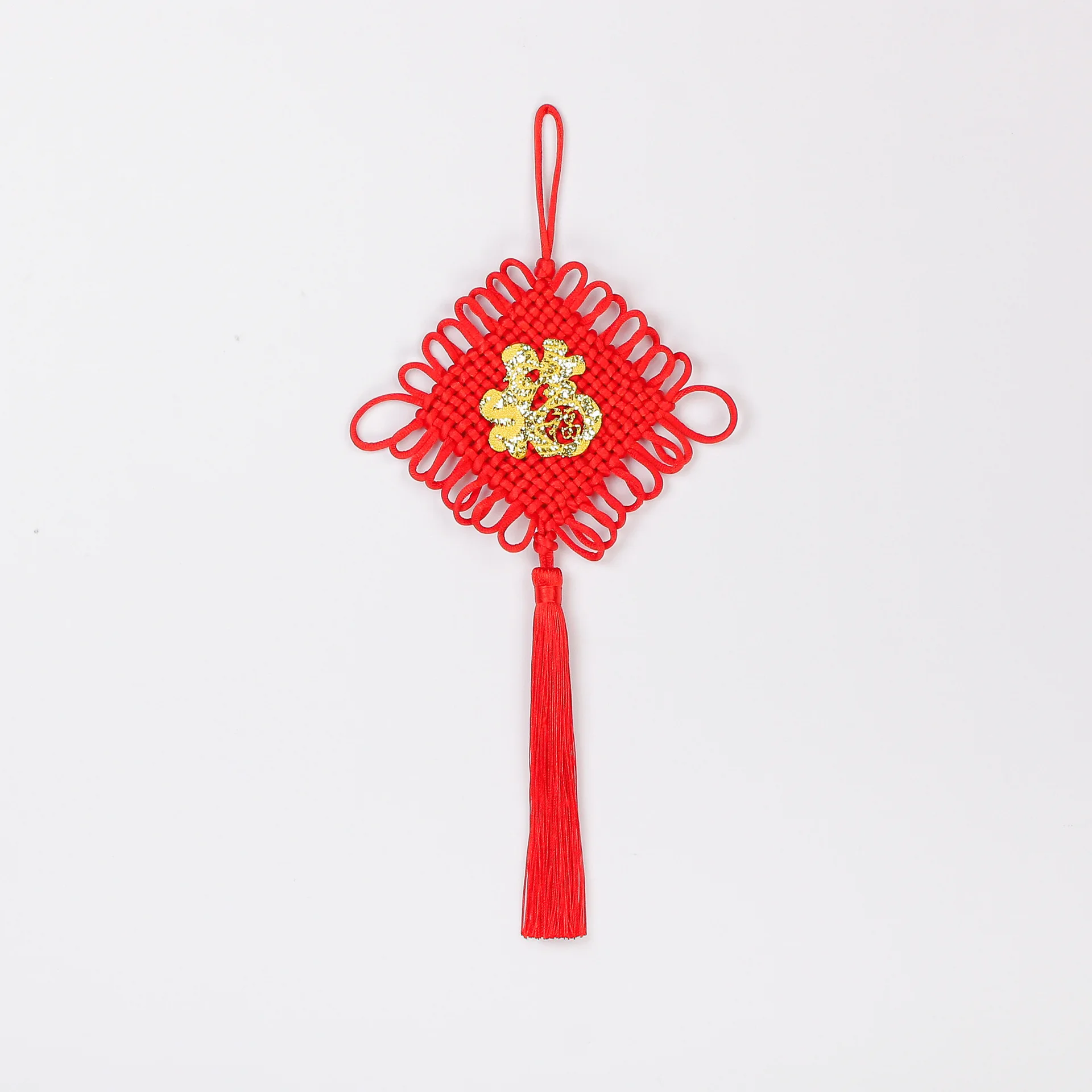 Wholesale 2025 Spring Festival Fu Chinese Knot Hand Woven Peace Knot Indoor Decoration Pendant for Chinese New Year