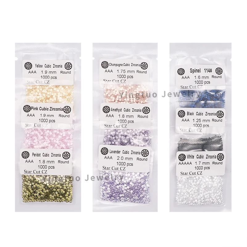 Wholesales  5A Cubic Zirconia 39 Colors Round Cut Mixed Loose Cubic Zircons Gemstone Machine Cut Synthetic CZ